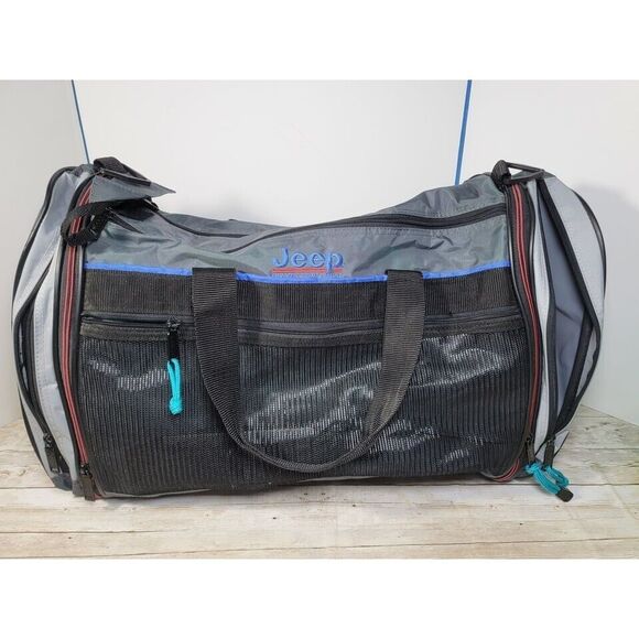 Vintage Jeep Sport Utility Duffle Gym Bag Wrangler Gladiator Expandable 13" x 27 - Picture 1 of 10